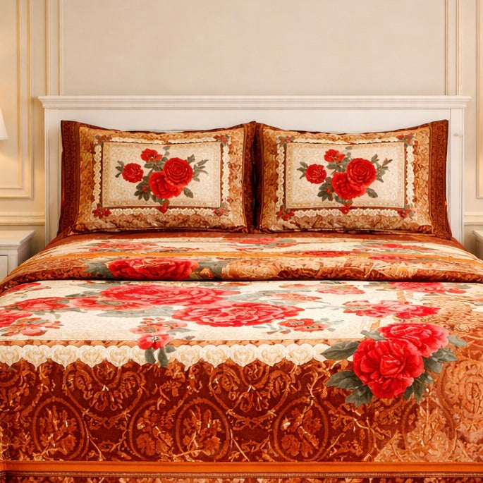 Château Collection 7 Pcs Bed Spread Set Box - Brown Colour