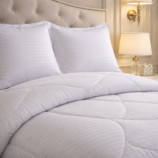 Comforter 4 Pcs Pure Aura Set Poly Bag - White Colour