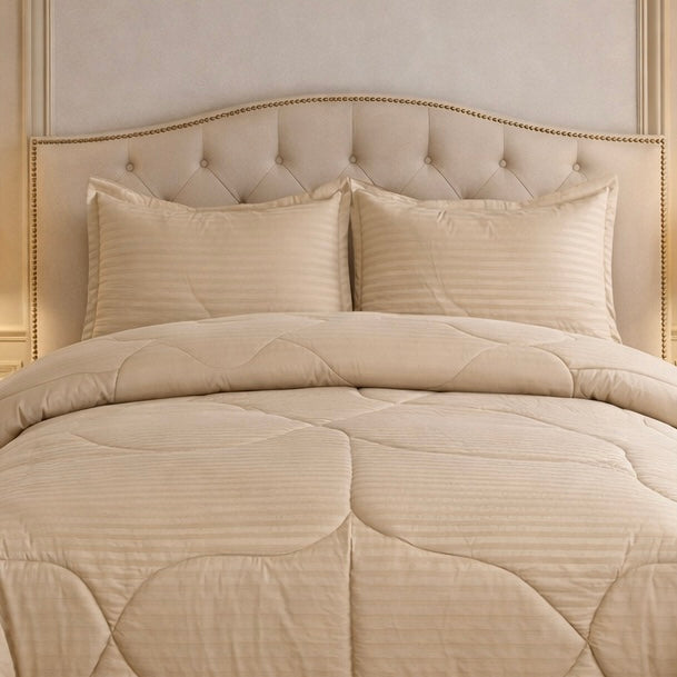 Comforter 4 Pcs Pure Aura Set Poly Bag - Beige Colour