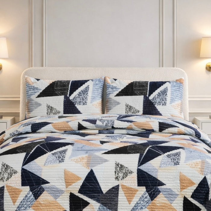 Comforter 4 Pcs Velor Front Fitted Set Poly Bag - Midnight Navy Colour