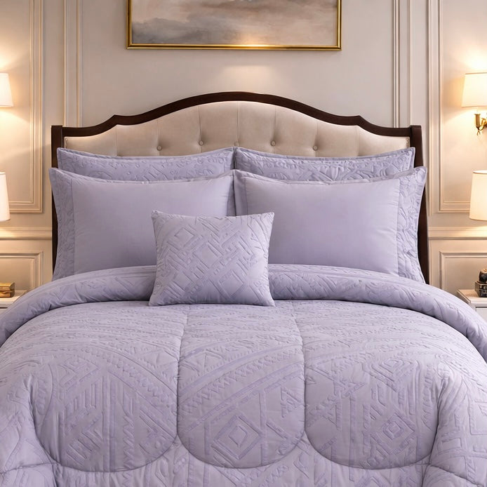Comforter 7 Pcs Grand Mark Signature Set - Pale Wisteria Colour