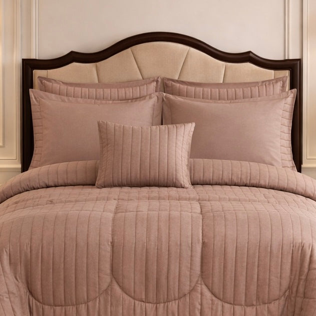 Comforter 7 Pcs Grand Mark Signature Set - Dusty Rose Colour