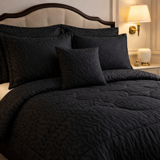 Comforter 7 Pcs Grand Mark Signature Set - Black Colour