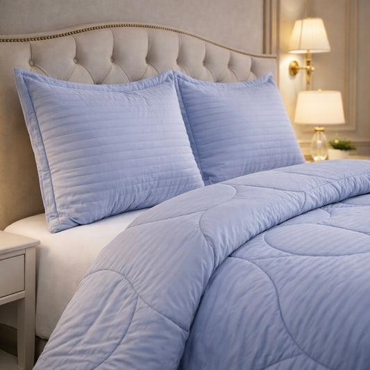 Comforter 4 Pcs Pure Aura Set Poly Bag - Sky Blue Colour