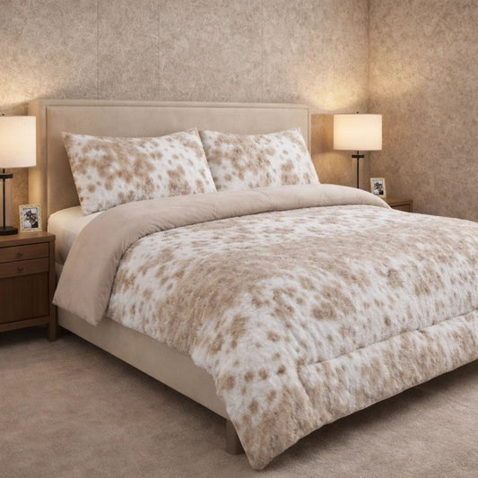 Comforter 4 Pcs Set Savanna Signature Top Fitted Poly Bag - Fawn Colour