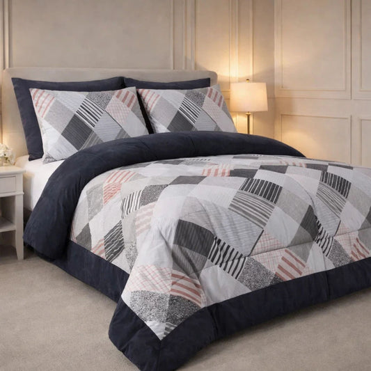 Comforter 6 Pcs Set Prime Rest Poly Bag - Black Colour