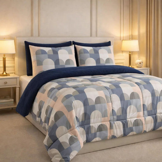 Comforter 6 Pcs Set Prime Rest Poly Bag - Navy Blue Colour