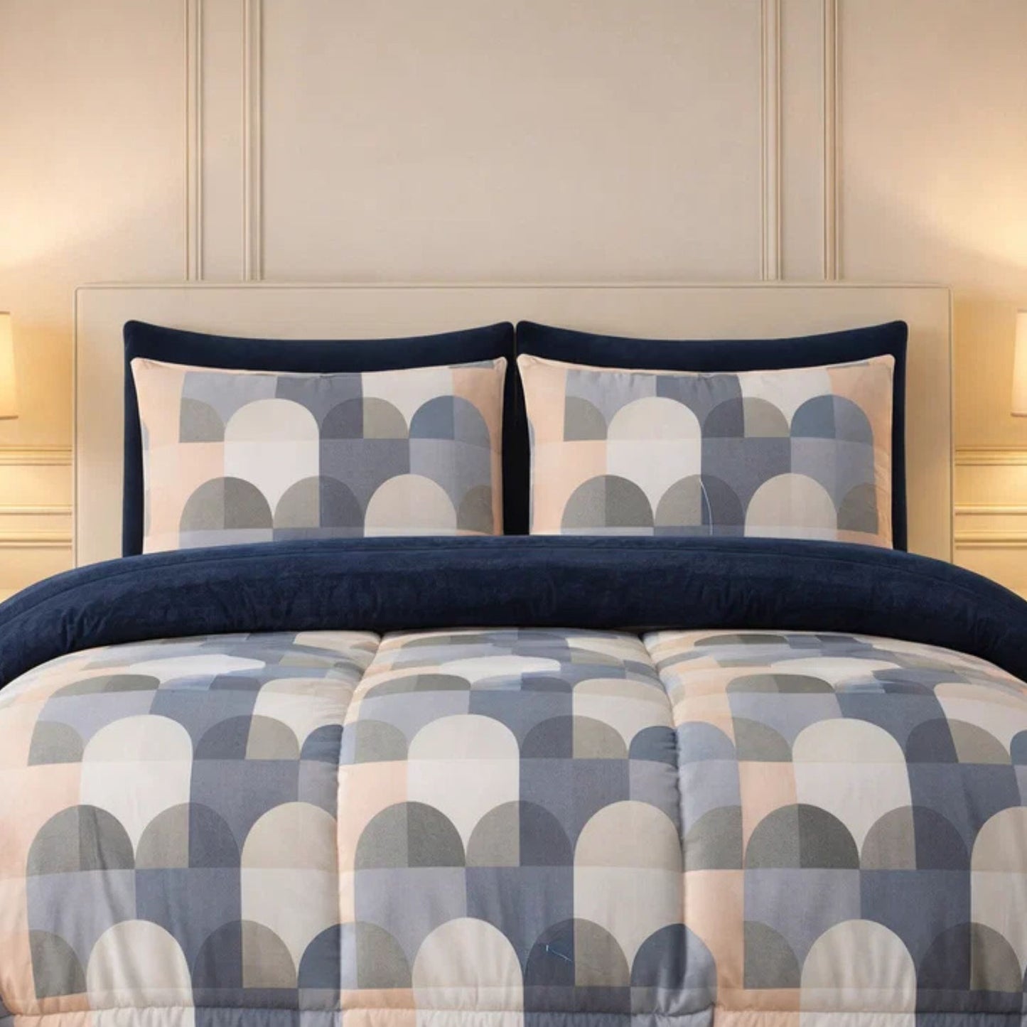 Comforter 6 Pcs Set Prime Rest Poly Bag - Navy Blue Colour