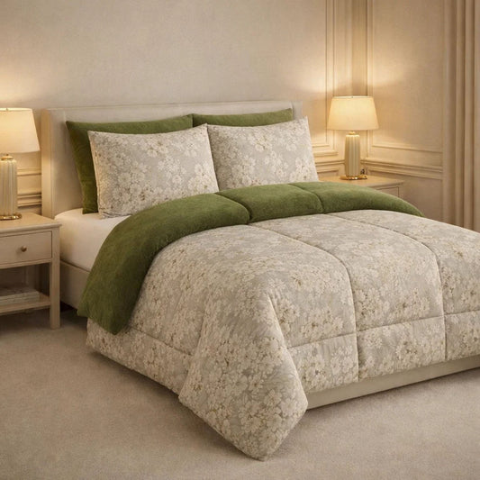 Comforter 6 Pcs Set Prime Rest Poly Bag - Olive Green Colour