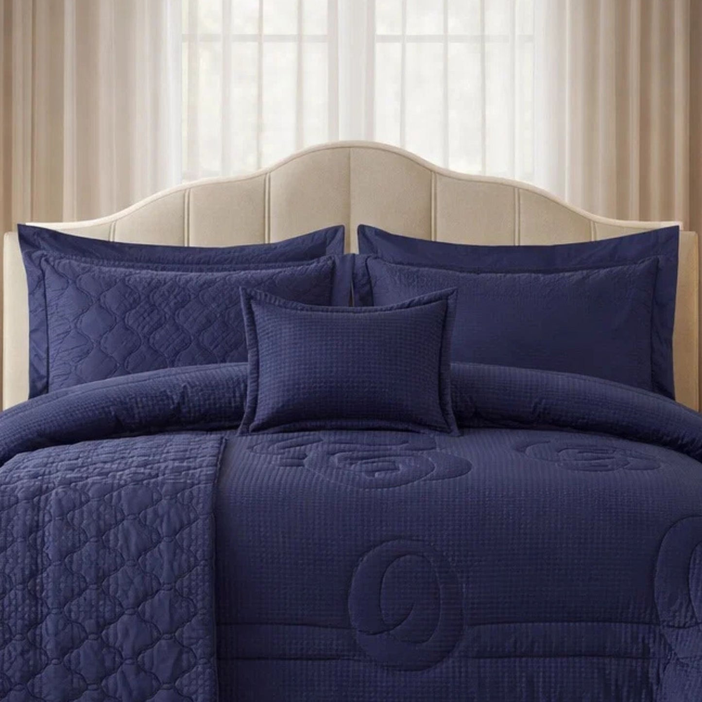 Comforter 9 Pcs Set Honey Weave Luxe Poly Bag - Midnight Plum Colour