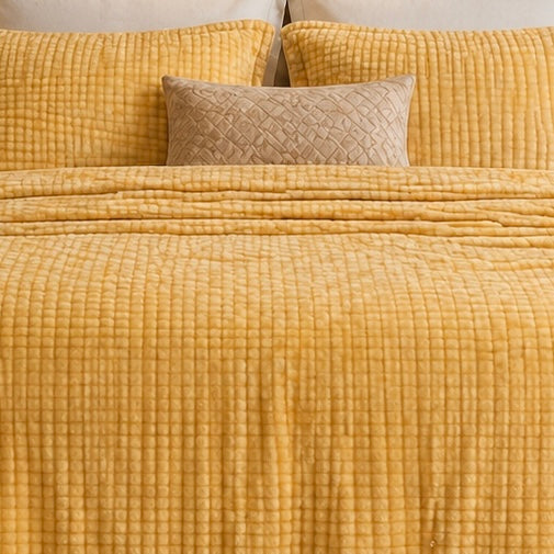 Crest Cashmere Fleece Blanket King Size - Golden Colour