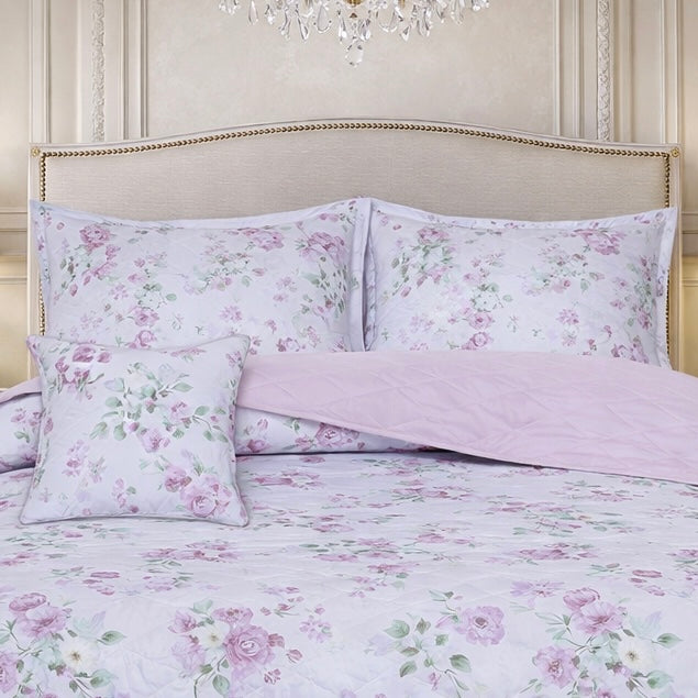 Gold Living Signature Quilted 5 Pcs Bed Spread Set Poly Bag - Light Pink Colour