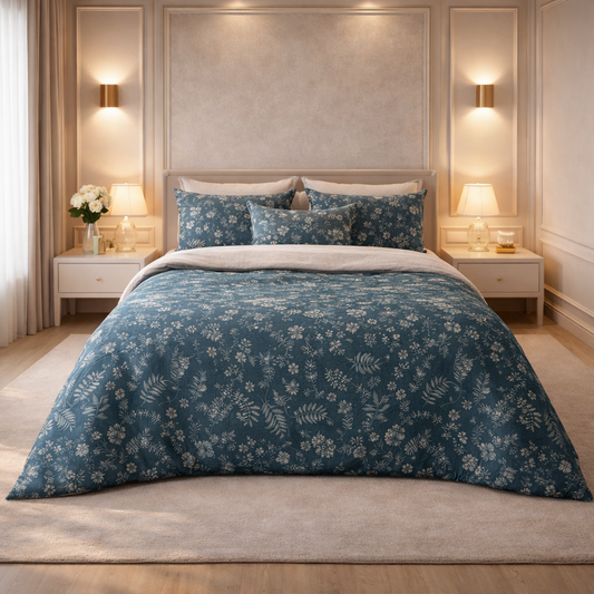 Gold Living Signature 5 Pcs Fitted Bed Sheet Set Poly Bag - Midnight Navy Colour