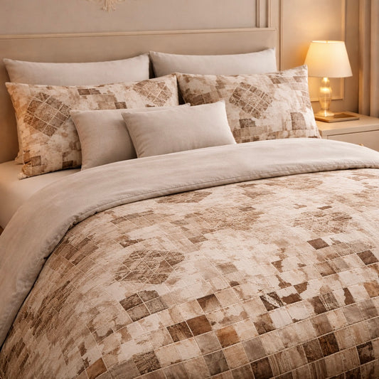 Gold Living Signature 3 Pcs Bed Sheet Set - Taupe Colour