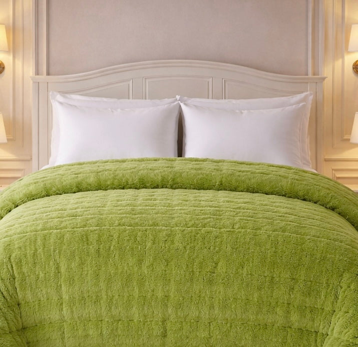 Heritage Home 4 Pcs Top Fitted Comforter Set - Green Colour