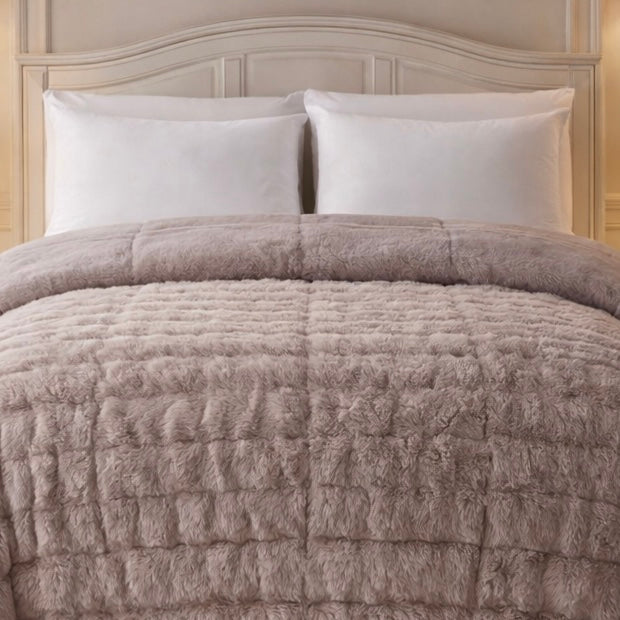 Heritage Home 4 Pcs Top Fitted Comforter Set - Gray Colour
