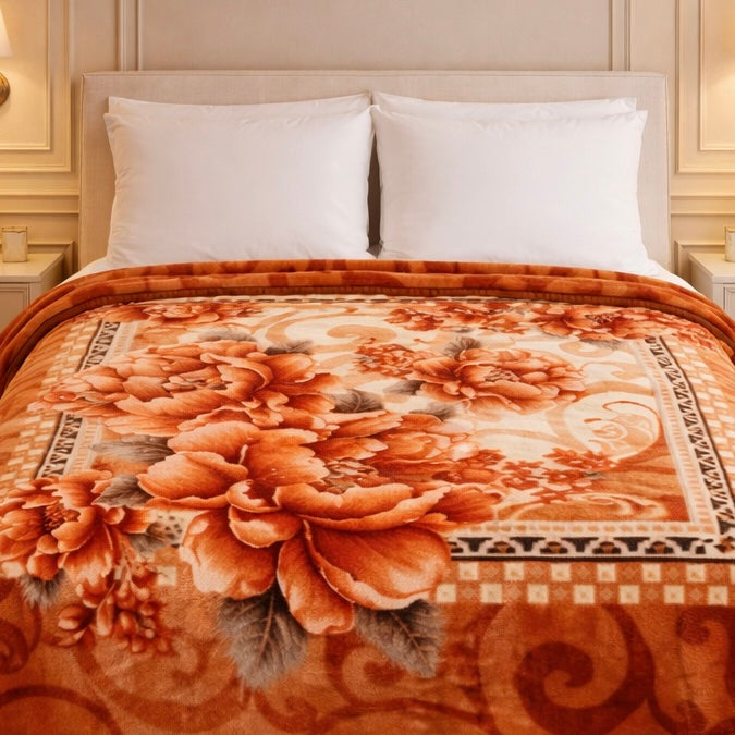 Imperial Loom Double Bed Blanket 2 Ply in Poly Bag - Bronze Colour