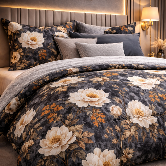 Comforter Single Bed Moon Soft Luxe Series Poly Bag - Gray Colour