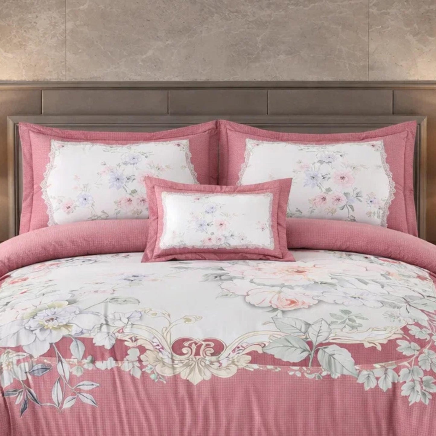Comforter 6 Pcs Set Mora Aurora Spain Poly Bag - Pink Colour