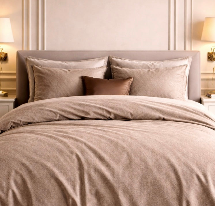 Noctura Living 3 Pcs Double Bed Sheet Set - Beige Colour