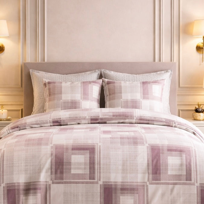 Noctura Living 3 Pcs Double Bed Sheet Set - Old Lavender Colour