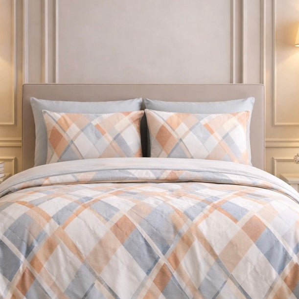 Noctura Living 3 Pcs Double Bed Sheet Set - off white Colour