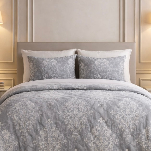 Noctura Living 3 Pcs Double Bed Sheet Set - Gray Colour