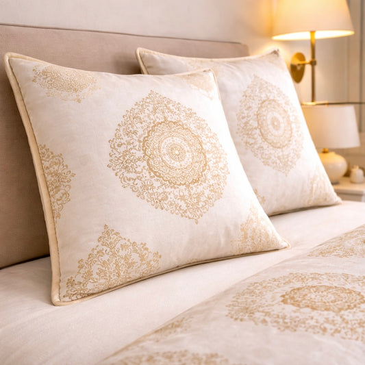 Noctura Living 3 Pcs Double Bed Sheet Set - Beige Colour