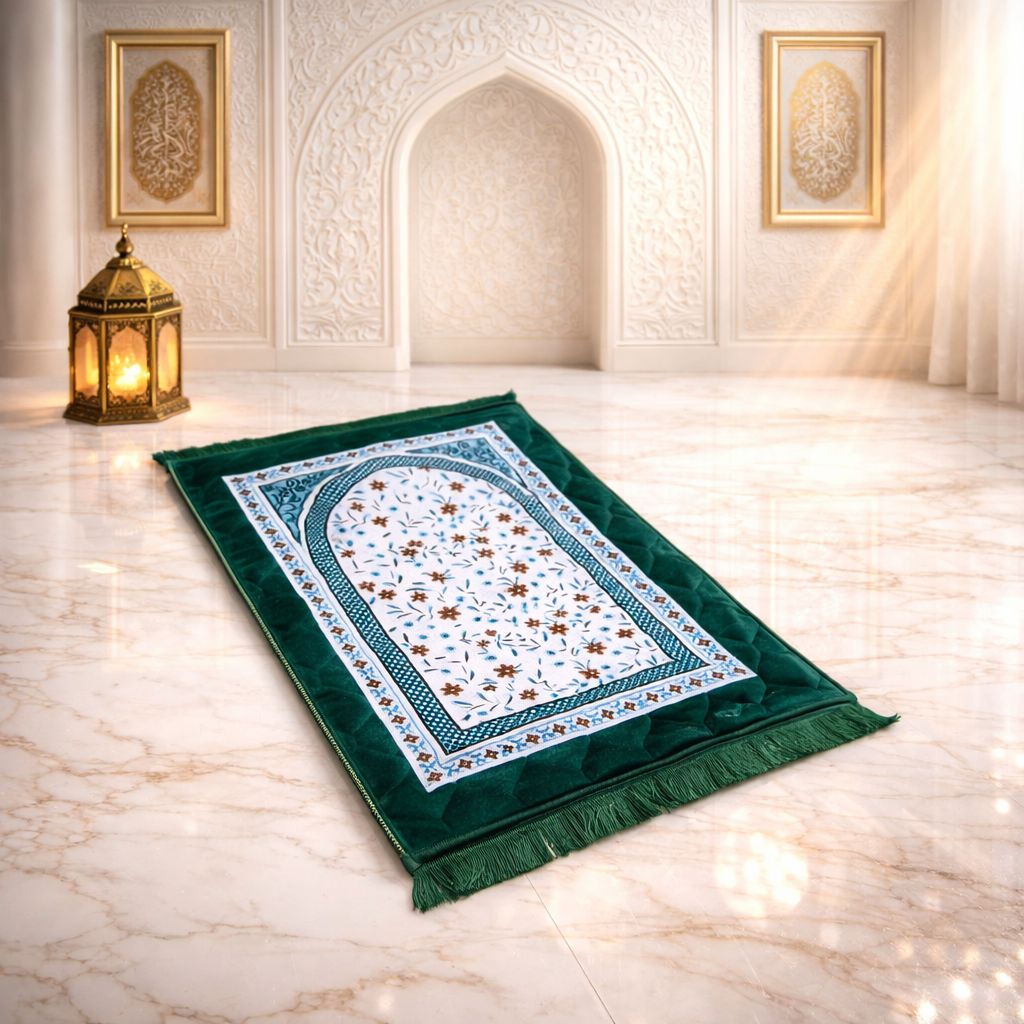 Rehmat Quilted Prayer Mat - Green Colour