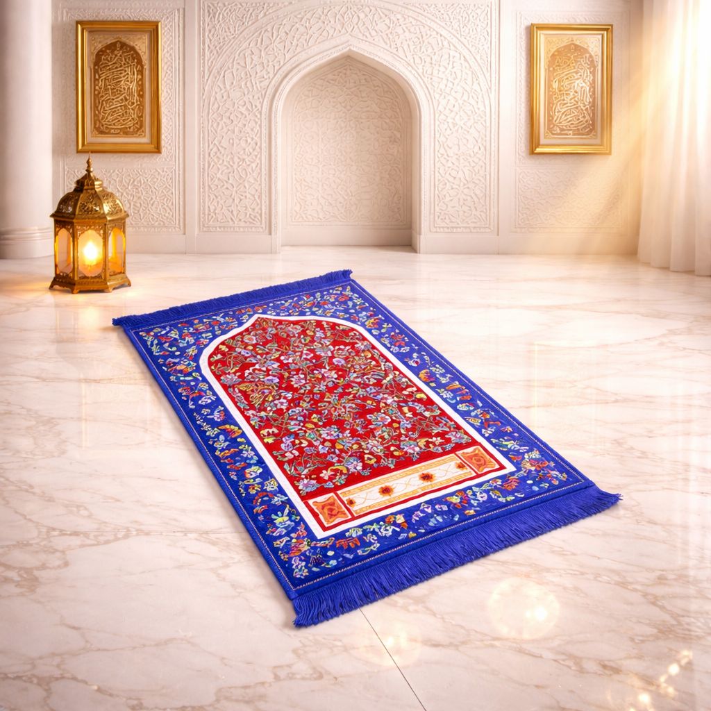 Rehmat Quilted Prayer Mat - Blue Colour