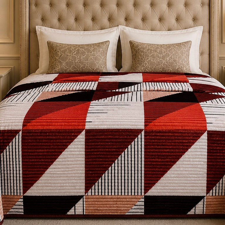 Solthera Cool Fluff Fleece King Size Blanket 1 Ply Box - Red Colour