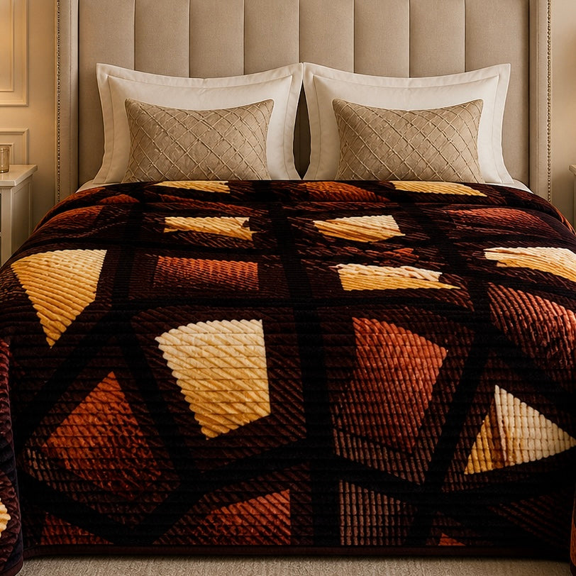 Solthera Cool Fluff Fleece King Size Blanket 1 Ply Box - Brown Colour