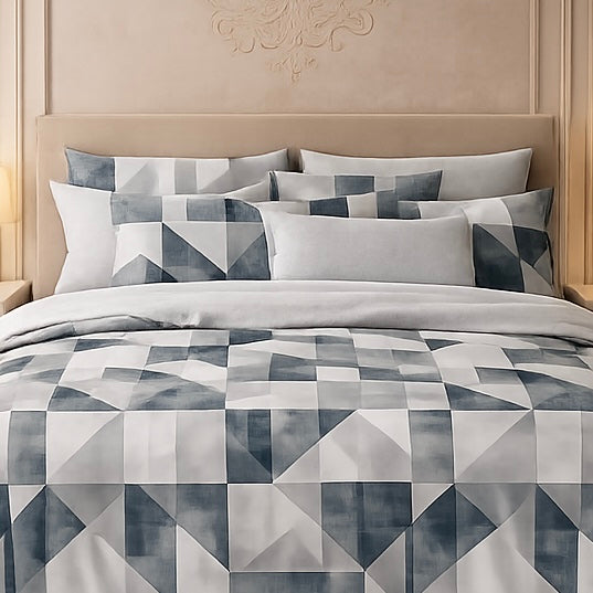 Verdant Leaf 3 Pcs Bed Sheet Set - Sky Blue Colour