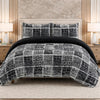 Comforter 4 Pcs Set Savanna Signature Top Fitted Poly Bag - Black Colour
