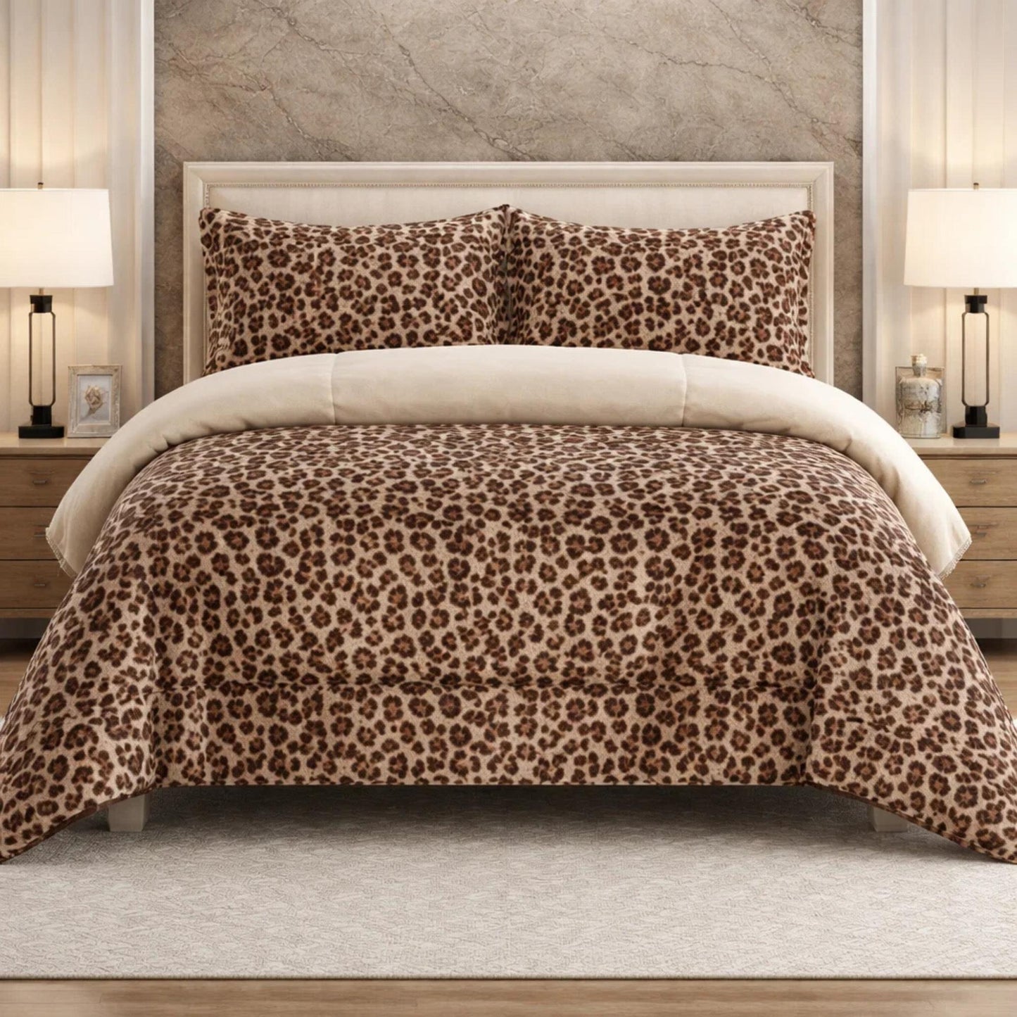 Comforter 4 Pcs Set Savanna Signature Top Fitted Poly Bag - Bronze colour