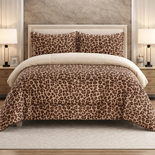 Comforter 4 Pcs Set Savanna Signature Top Fitted Poly Bag - Bronze colour