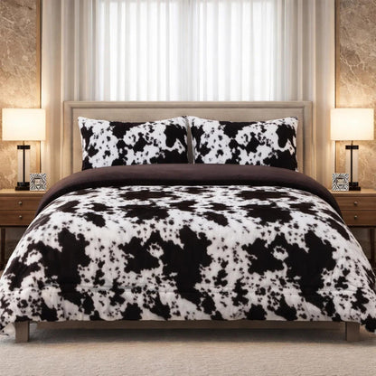 Comforter 4 Pcs Set Savanna Signature Top Fitted Poly Bag - Black & White colour