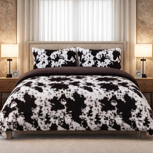 Comforter 4 Pcs Set Savanna Signature Top Fitted Poly Bag - Black & White colour