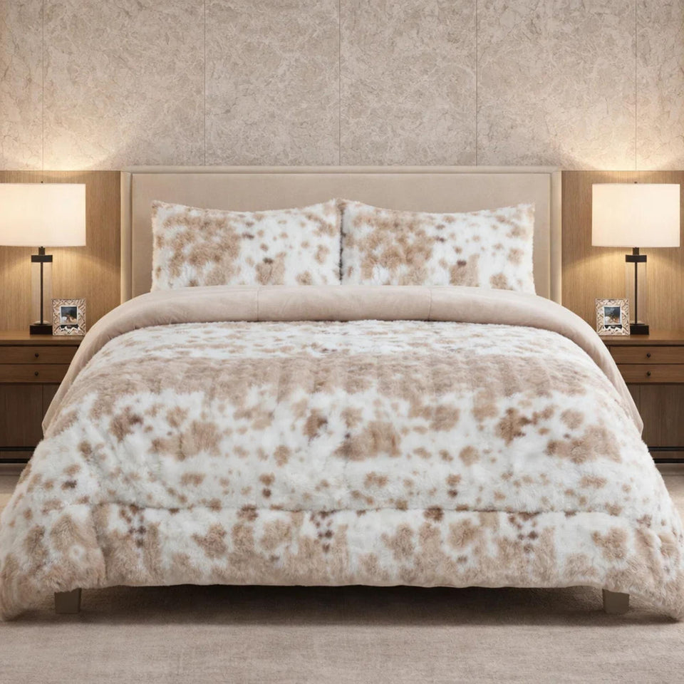 Comforter 4 Pcs Set Savanna Signature Top Fitted Poly Bag - Fawn Colour