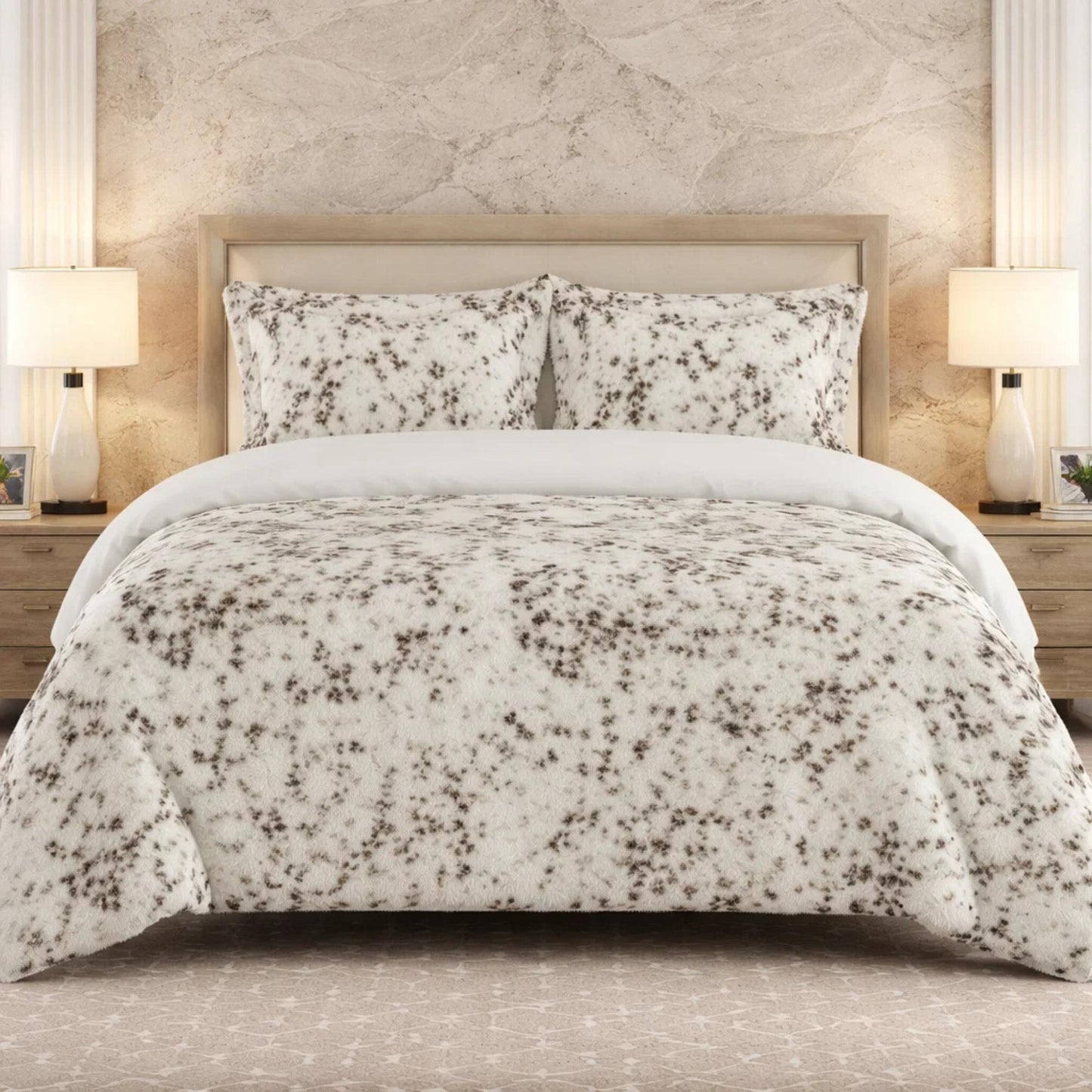 Comforter 4 Pcs Set Savanna Signature Top Fitted Poly Bag - Salt & Pepper Colour