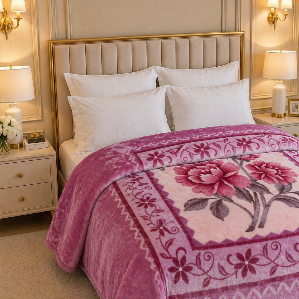 Arctic Cloud Fleece Blanket King Size - Pink Colour