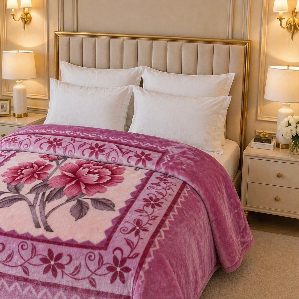 Arctic Cloud Fleece Blanket King Size - Pink Colour