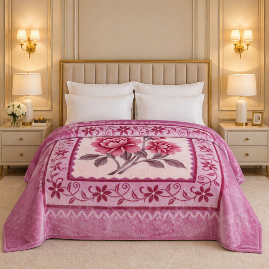 Arctic Cloud Fleece Blanket King Size - Pink Colour