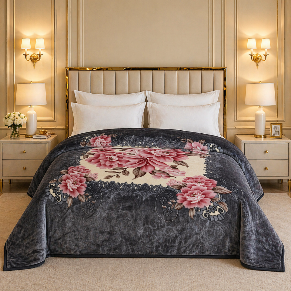 Arctic Cloud Fleece Blanket King Size - Shadow Slate Colour