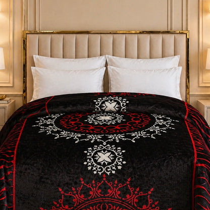 Arctic Cloud Fleece Blanket King Size - Black Colour