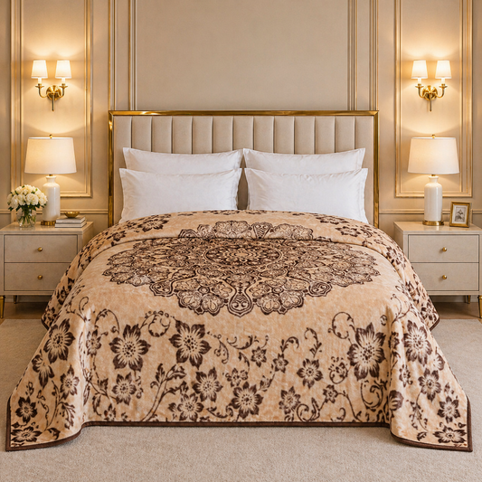 Arctic Cloud Fleece Blanket King Size - Honey Mustard Colour