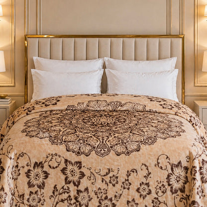 Arctic Cloud Fleece Blanket King Size - Honey Mustard Colour