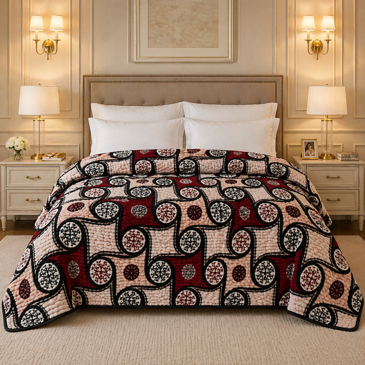Blueborough Jacquard Fleece Blanket King Size - Multi-colour