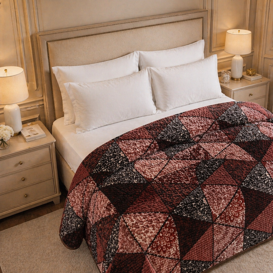Blueborough Jacquard Fleece Blanket King Size - Brown Colour