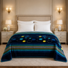 Blueborough Jacquard Fleece Blanket King Size - Navy Blue Colour